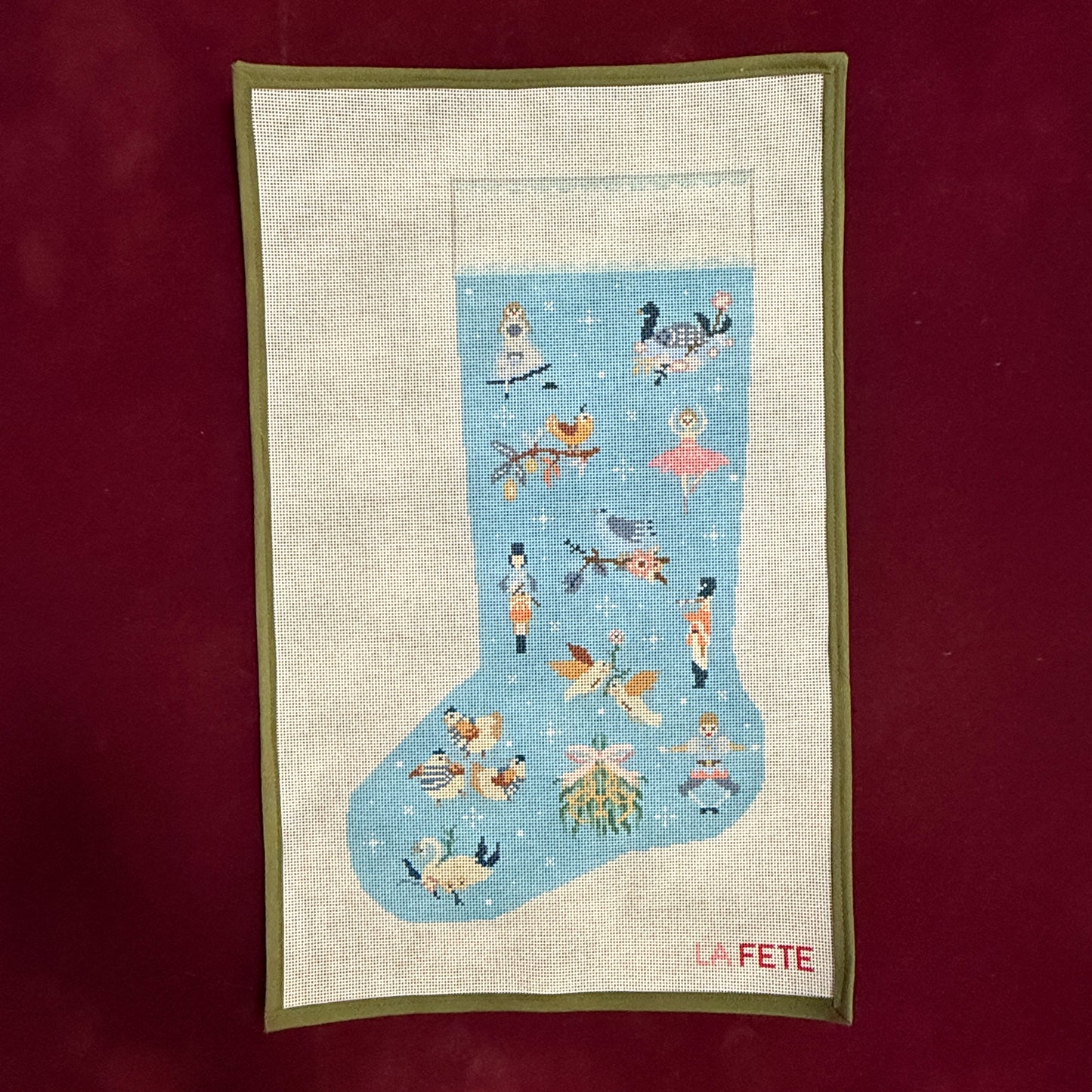 12 Days of Christmas Stocking-Needlepoint Canvas-La Fete-The Pepper Pot Barrington, IL