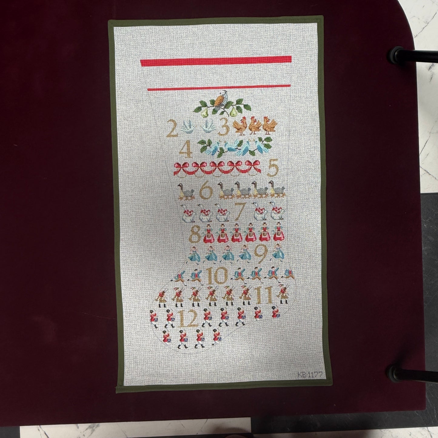 12 Days Stocking-Needlepoint Canvas-Kirk & Bradley-The Pepper Pot Barrington, IL