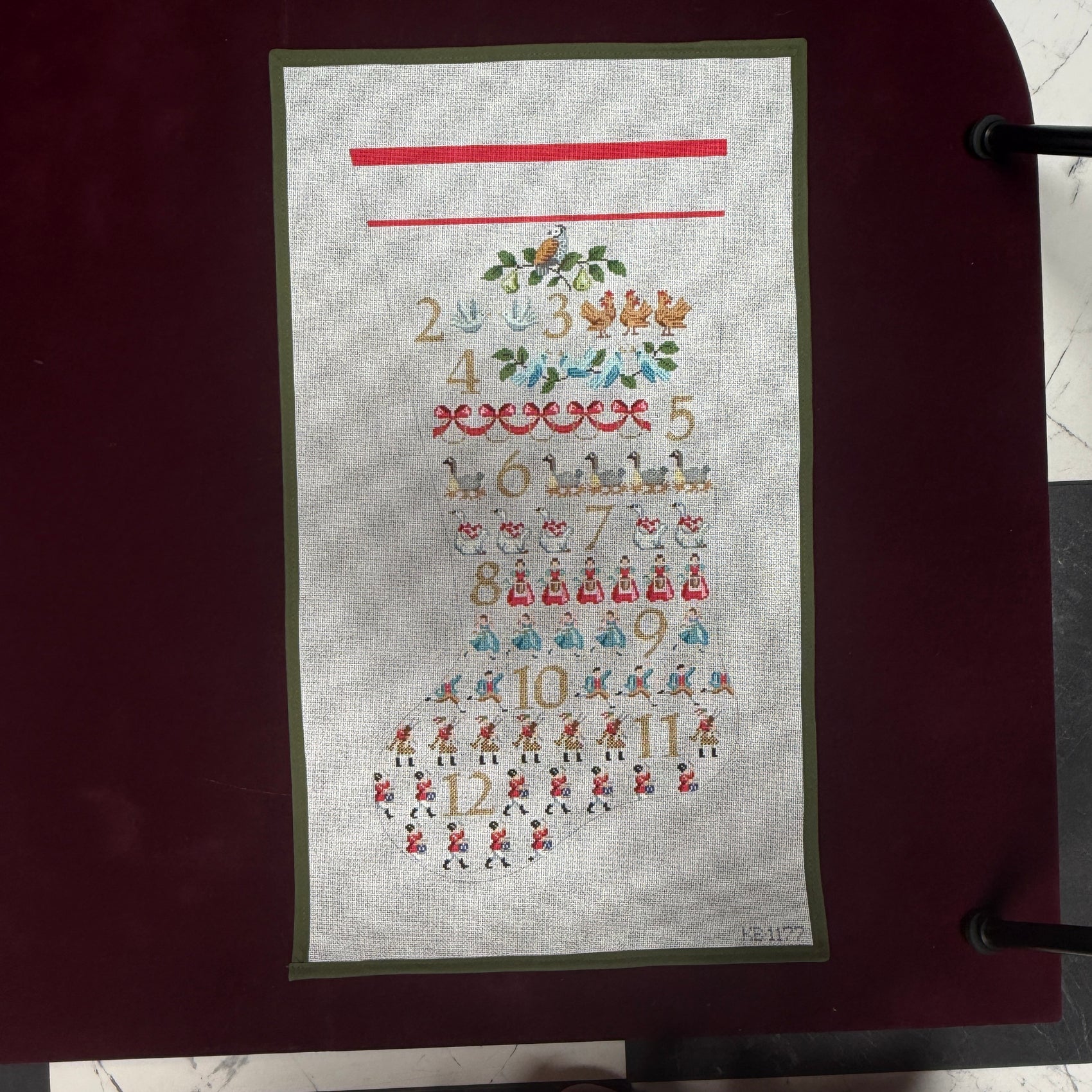 12 Days Stocking-Needlepoint Canvas-Kirk & Bradley-The Pepper Pot Barrington, IL