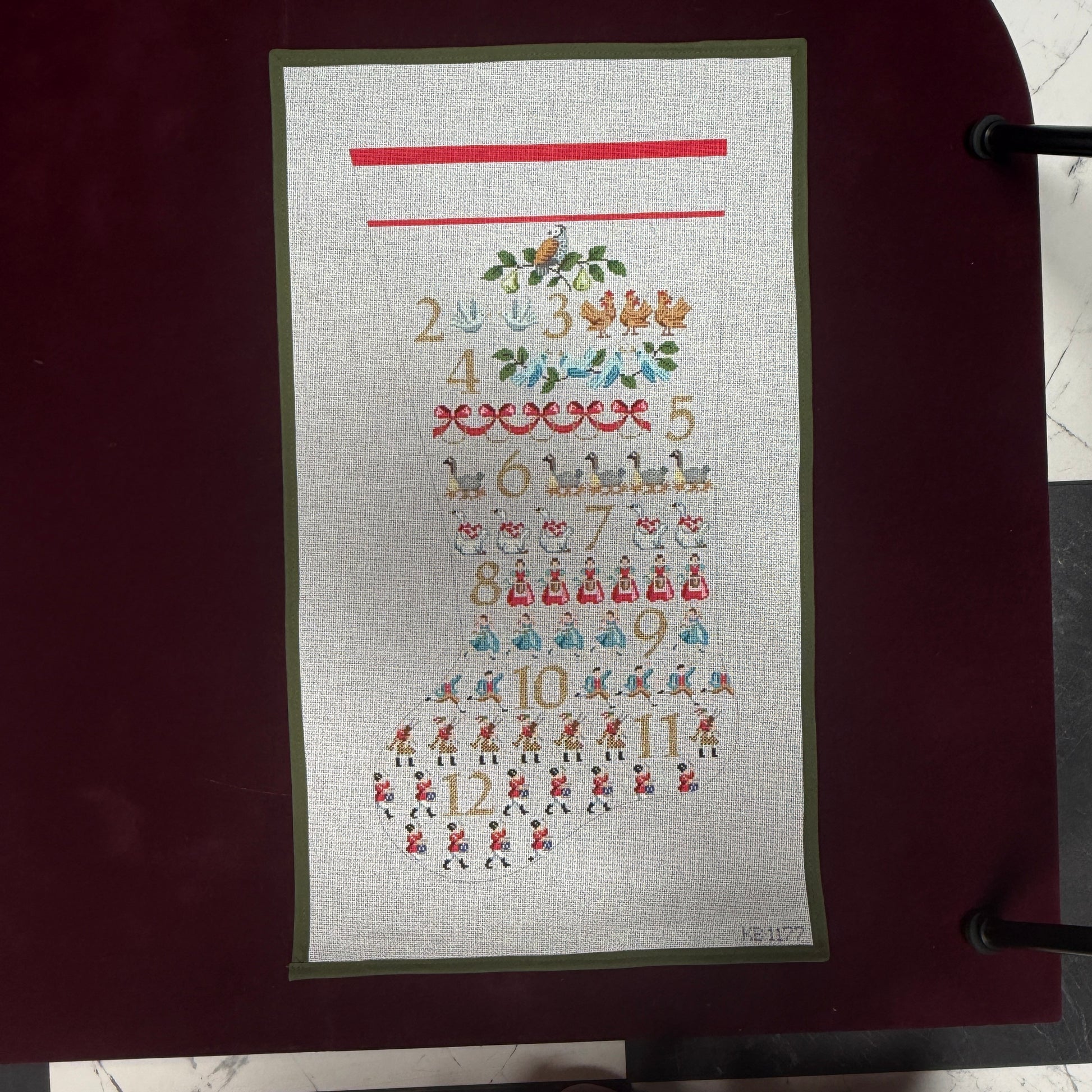 12 Days Stocking-Needlepoint Canvas-Kirk & Bradley-The Pepper Pot Barrington, IL