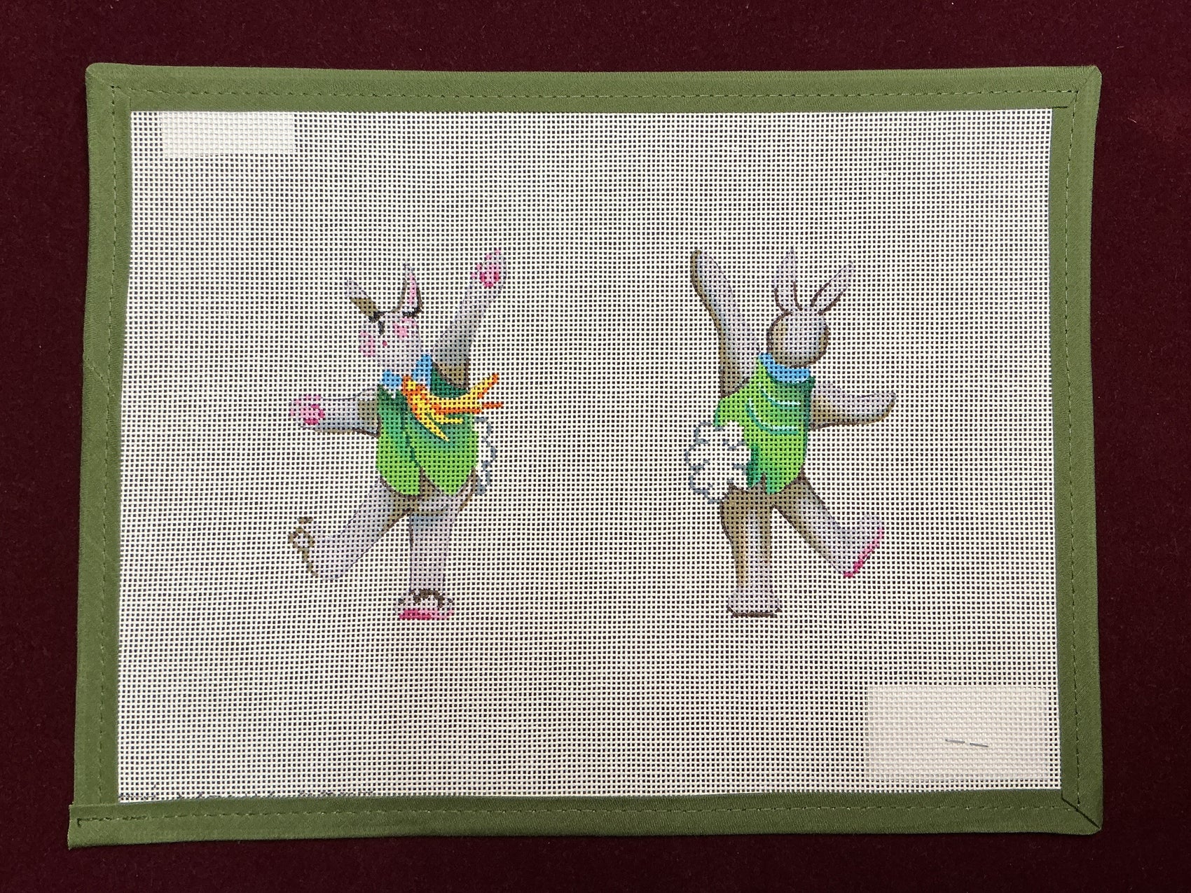 2-sided Bunny-Needlepoint Canvas-Patti Mann-The Pepper Pot Barrington, IL