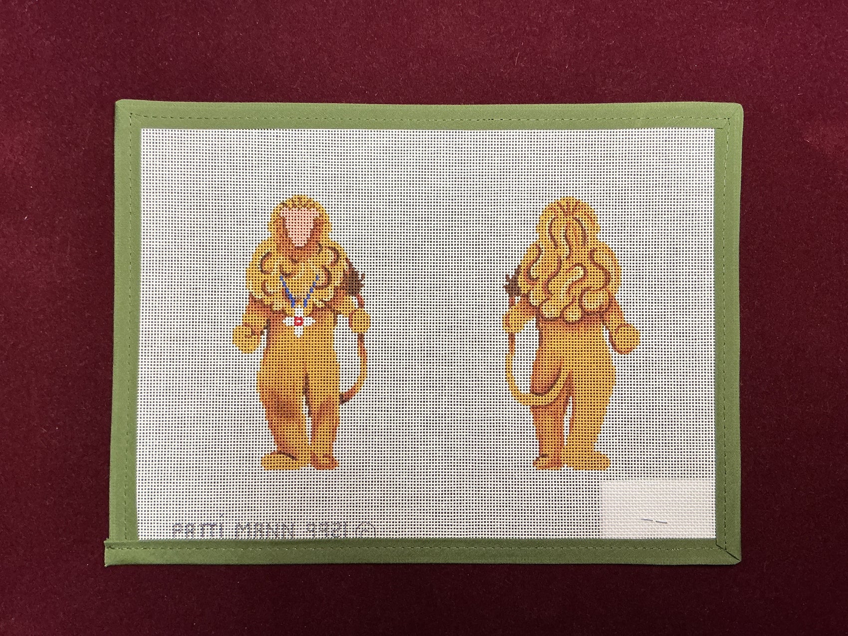 2-sided Cowardly Lion-Needlepoint Canvas-Patti Mann-The Pepper Pot Barrington, IL