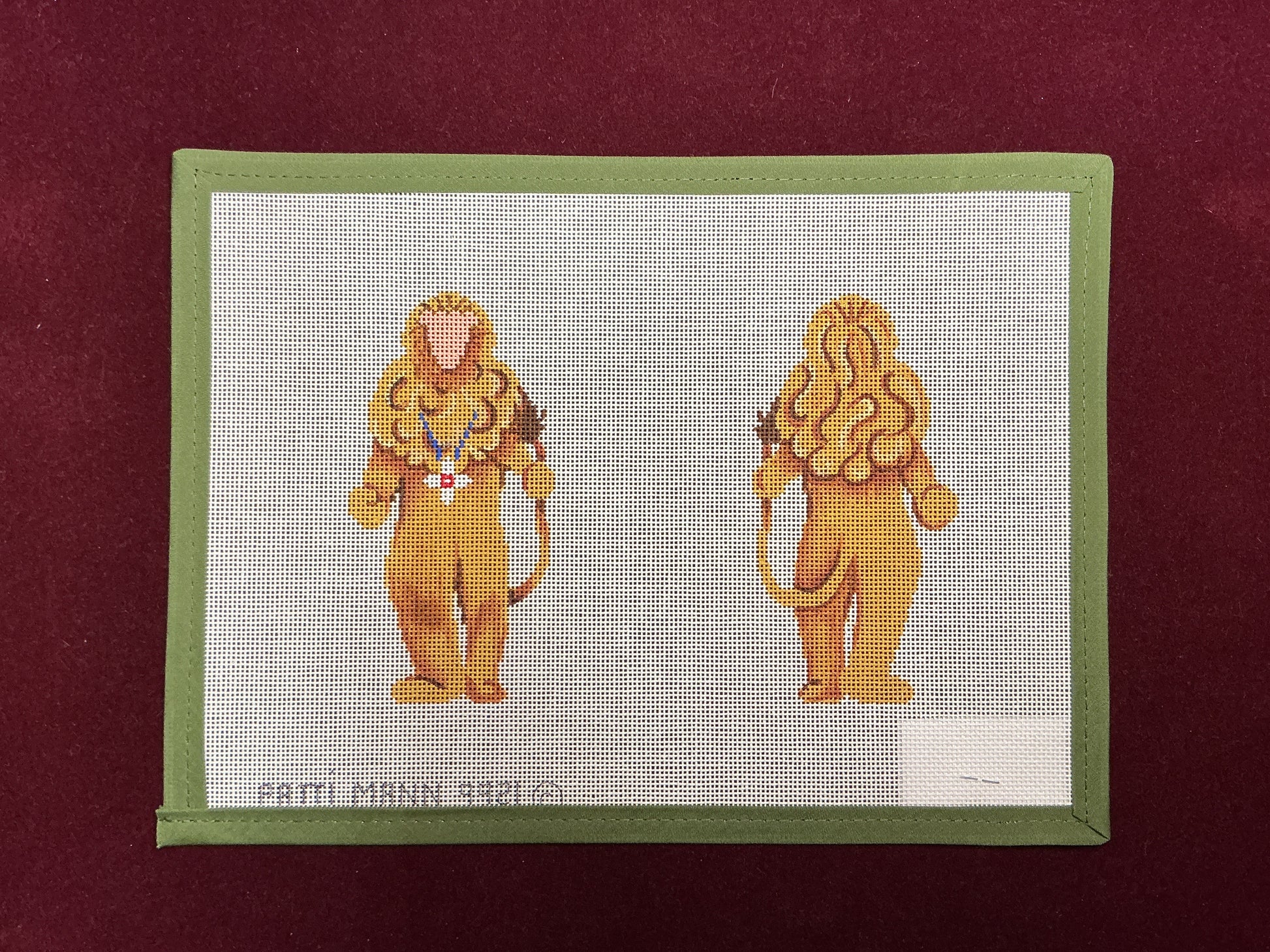 2-sided Cowardly Lion-Needlepoint Canvas-Patti Mann-The Pepper Pot Barrington, IL