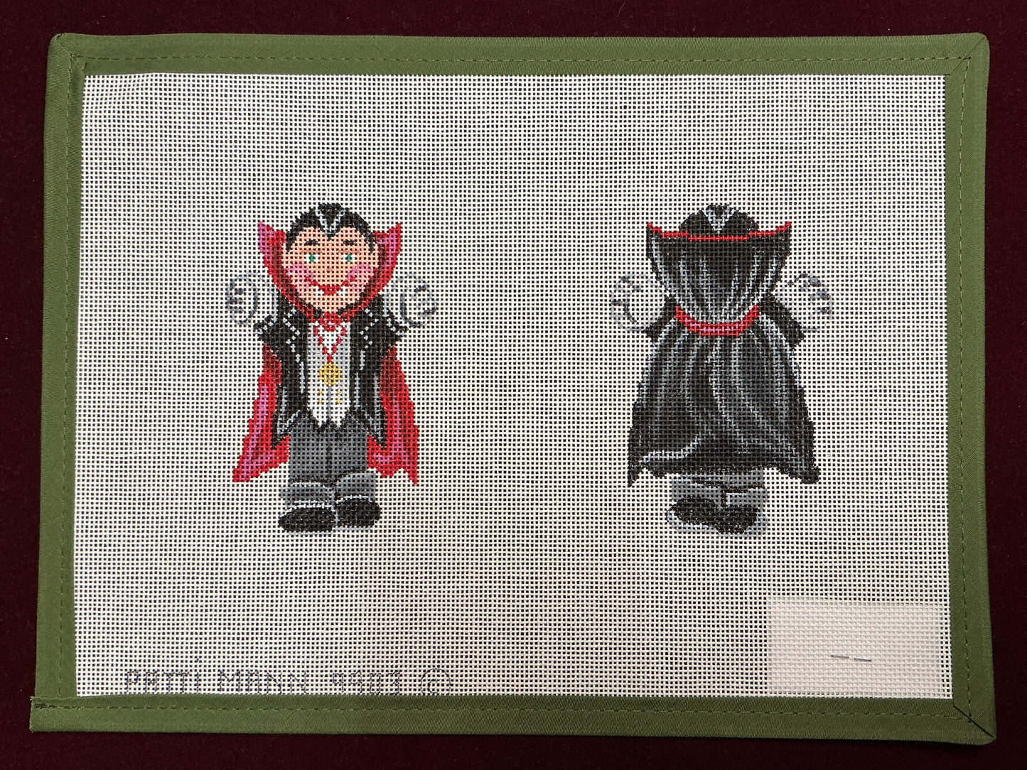 2-sided Dracula-Needlepoint Canvas-Patti Mann-The Pepper Pot Barrington, IL