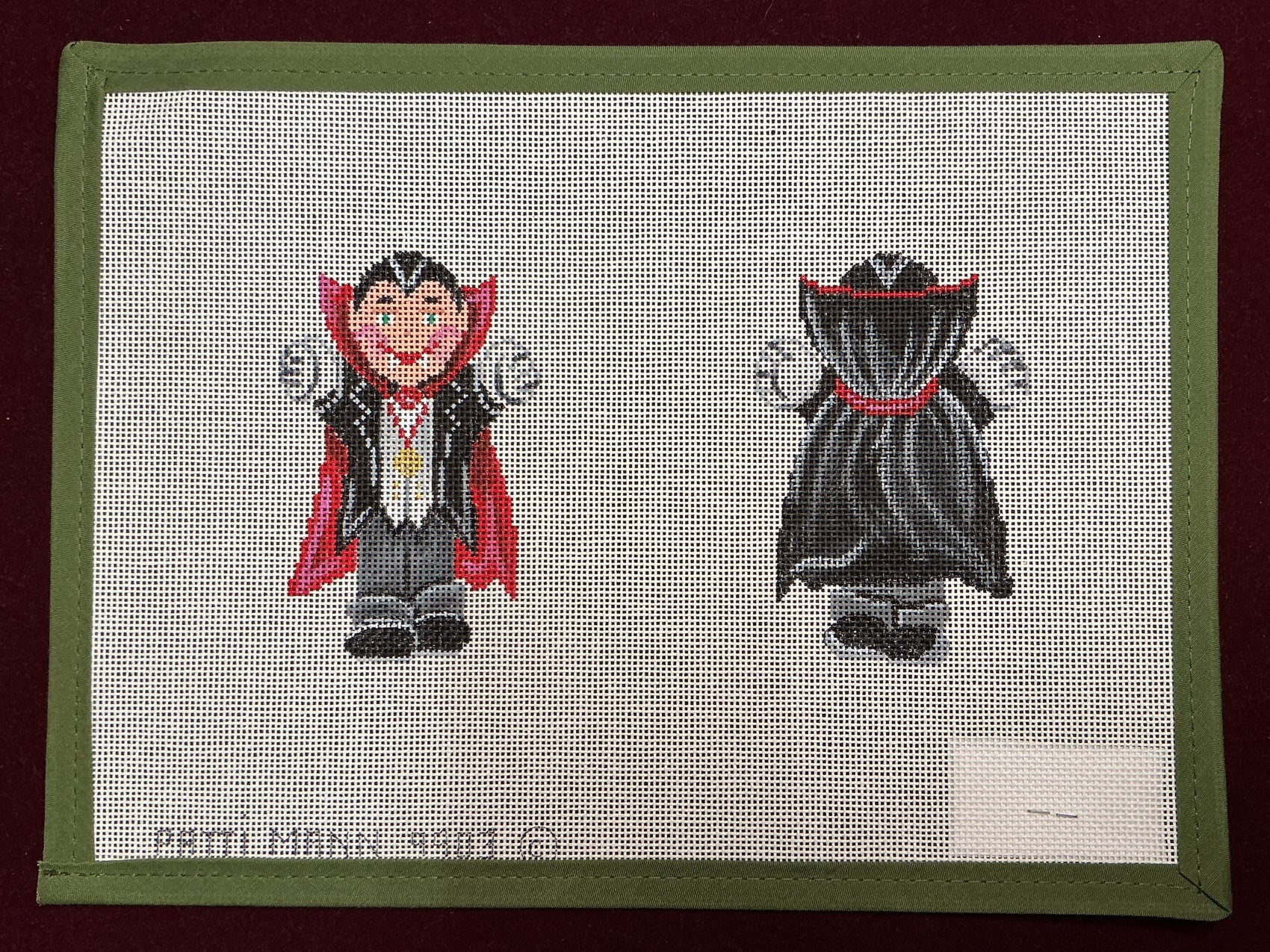 2-sided Dracula-Needlepoint Canvas-Patti Mann-The Pepper Pot Barrington, IL
