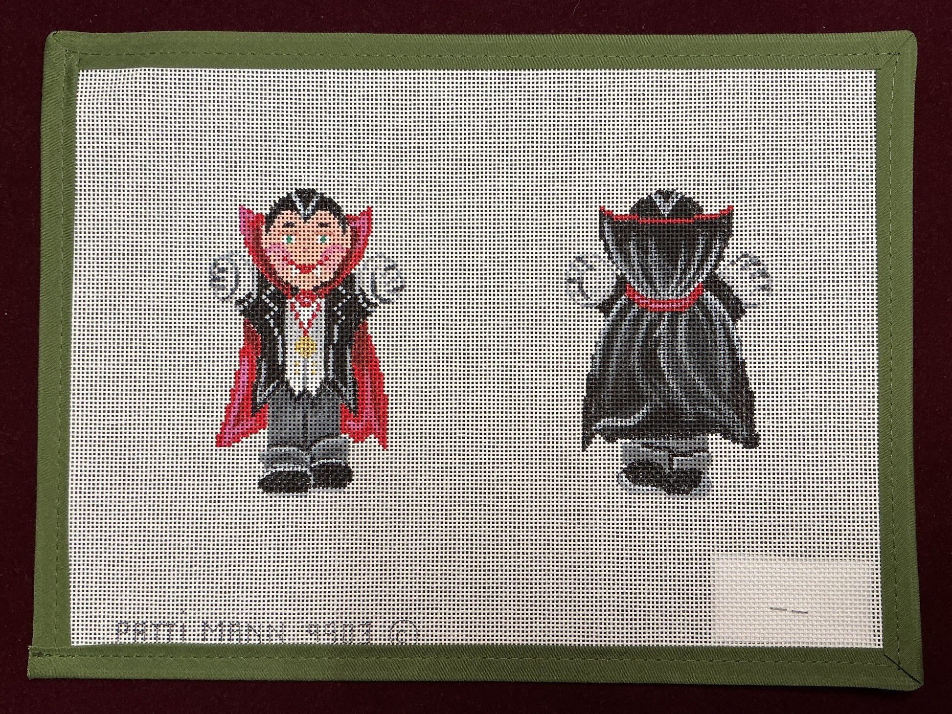 2-sided Dracula-Needlepoint Canvas-Patti Mann-The Pepper Pot Barrington, IL