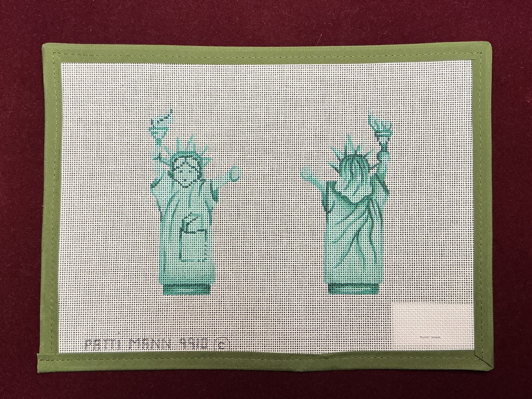 2-sided Lady Liberty-Needlepoint Canvas-Patti Mann-The Pepper Pot Barrington, IL