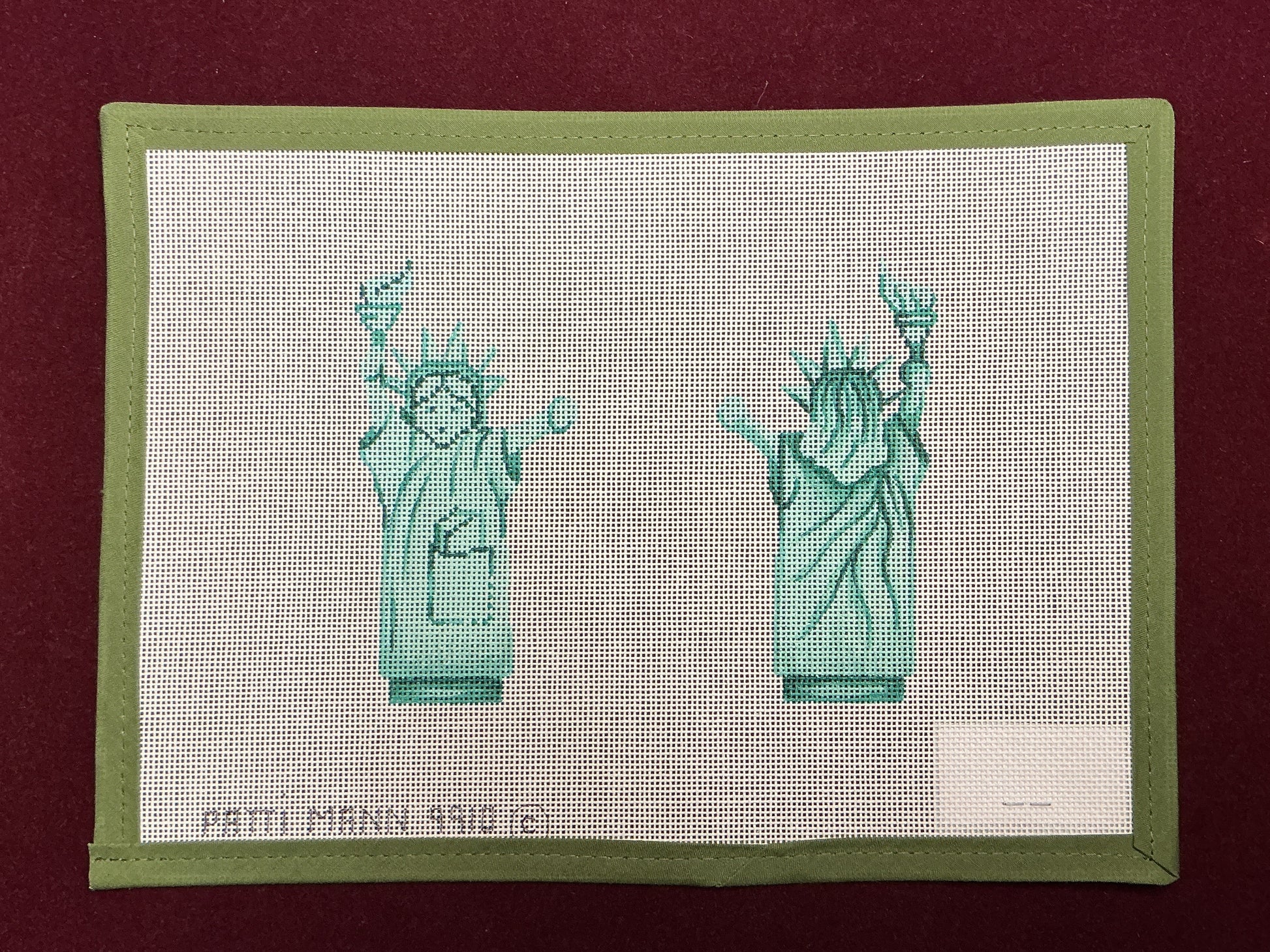 2-sided Lady Liberty-Needlepoint Canvas-Patti Mann-The Pepper Pot Barrington, IL