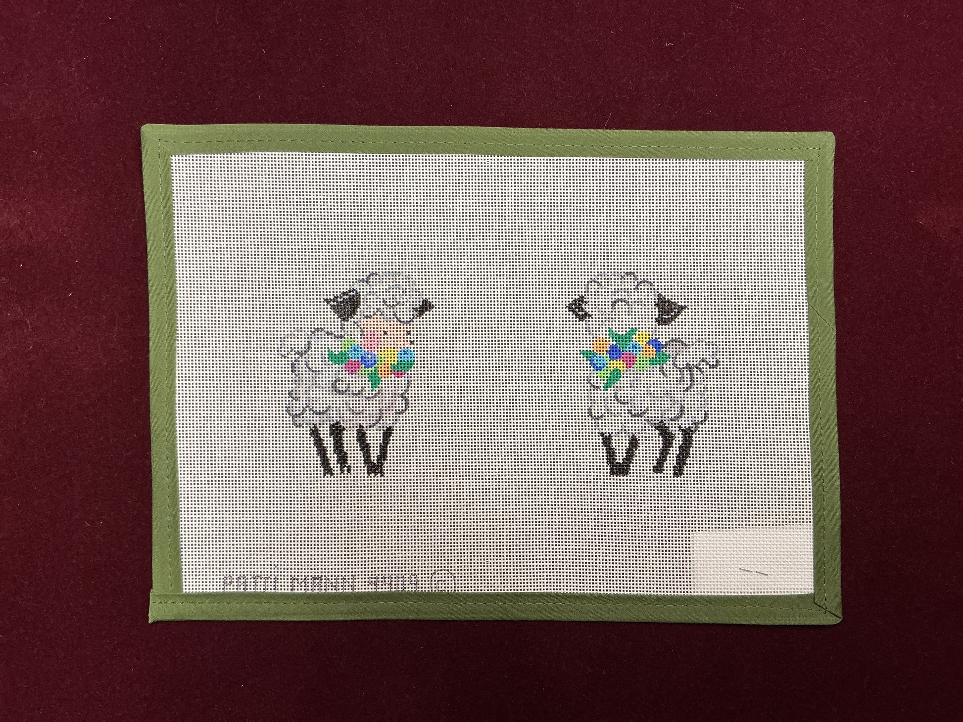 2-sided Lamb-Needlepoint Canvas-Patti Mann-The Pepper Pot Barrington, IL