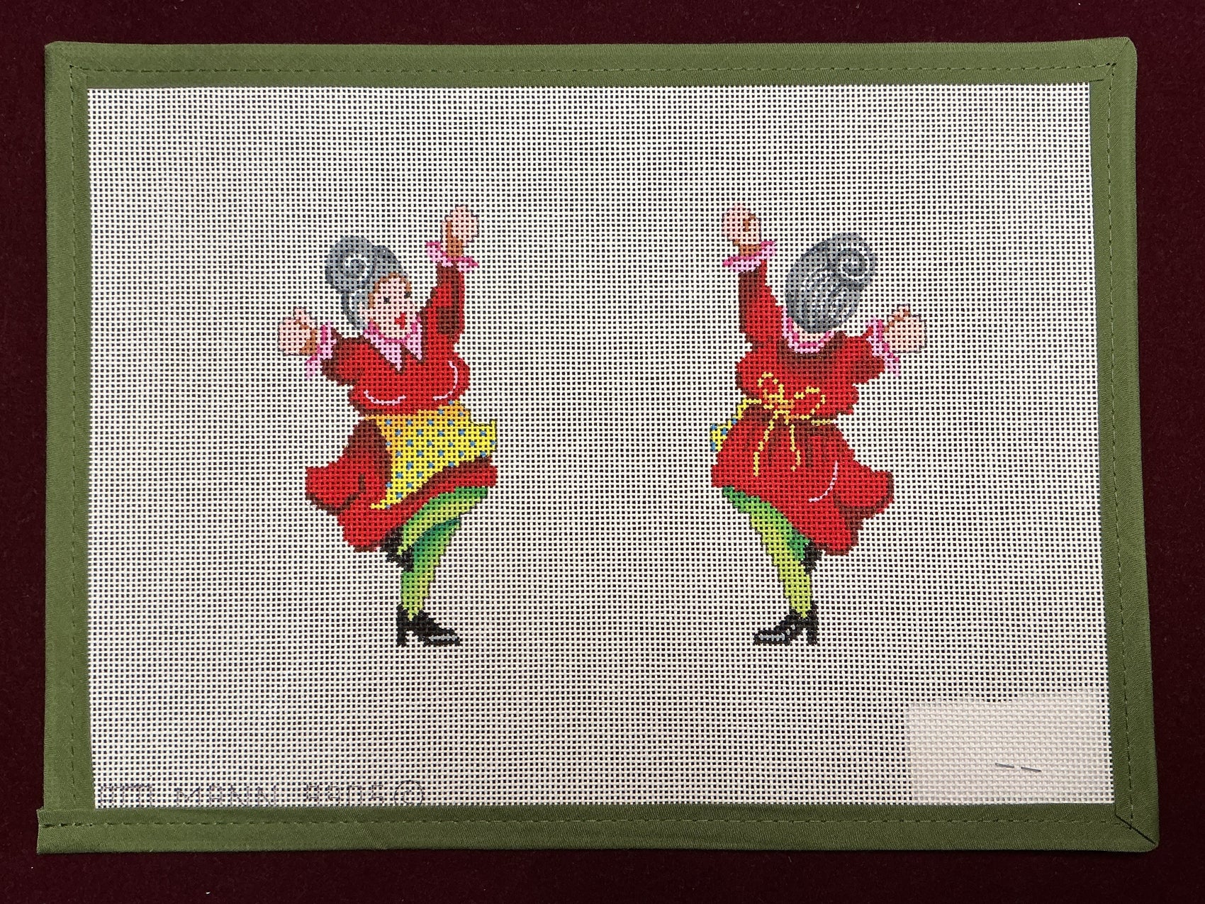 2-sided Mrs. Santa-Needlepoint Canvas-Patti Mann-The Pepper Pot Barrington, IL