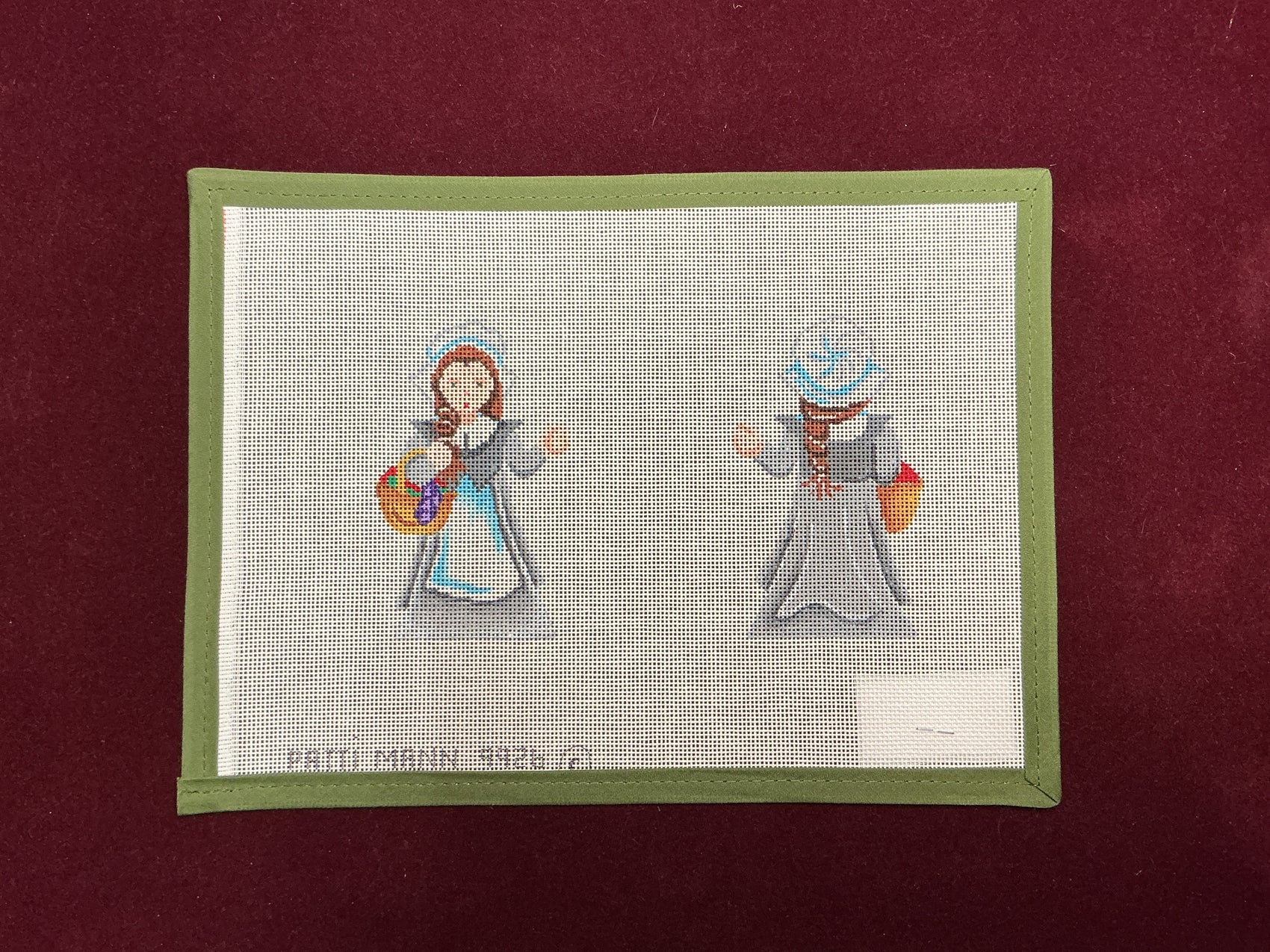 2-sided Pilgrim Female-Needlepoint Canvas-Patti Mann-The Pepper Pot Barrington, IL