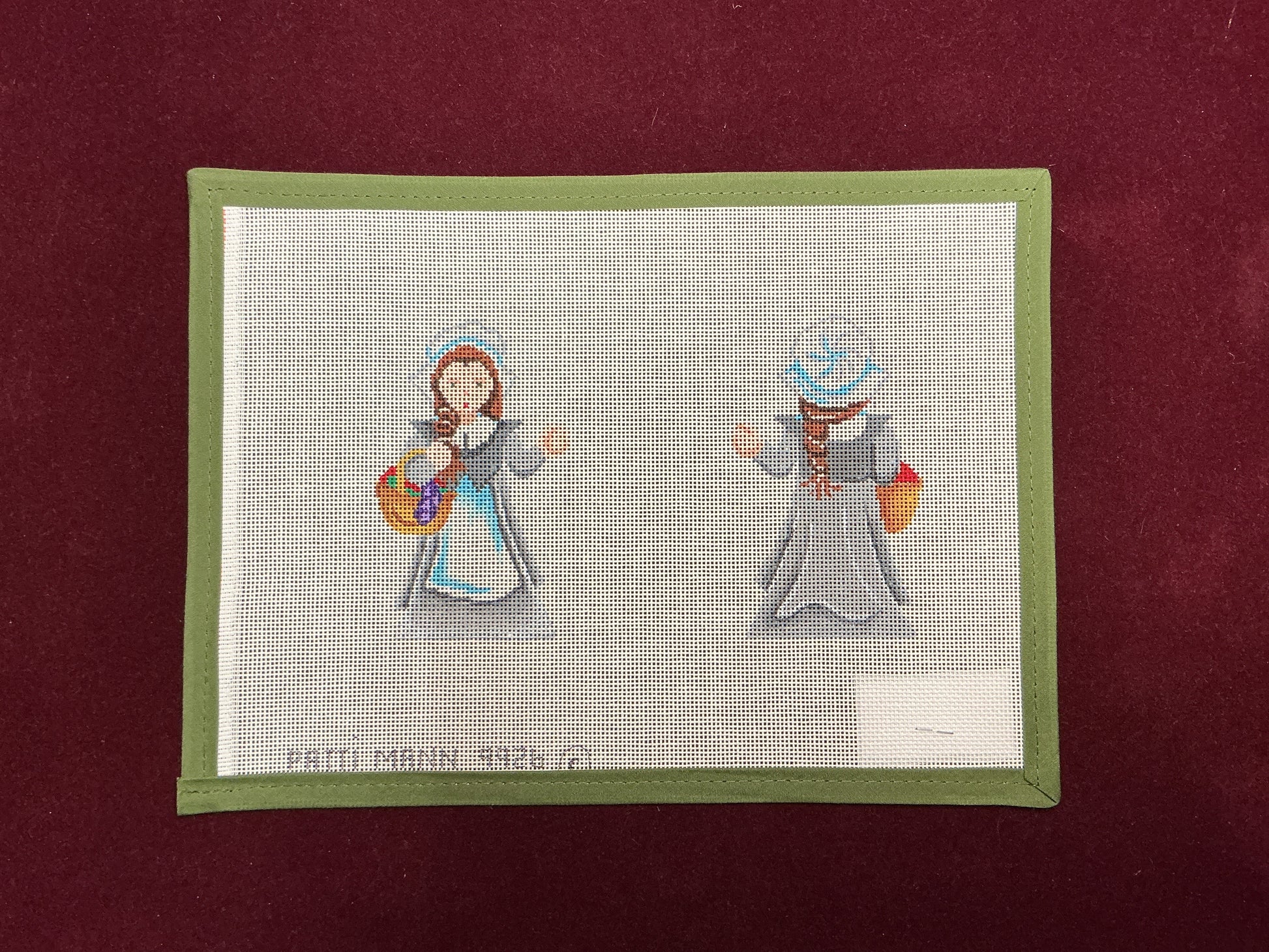 2-sided Pilgrim Female-Needlepoint Canvas-Patti Mann-The Pepper Pot Barrington, IL