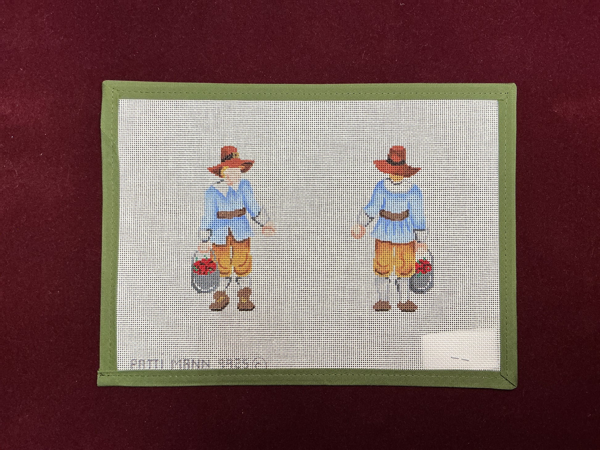 2-sided Pilgrim Male-Needlepoint Canvas-Patti Mann-The Pepper Pot Barrington, IL