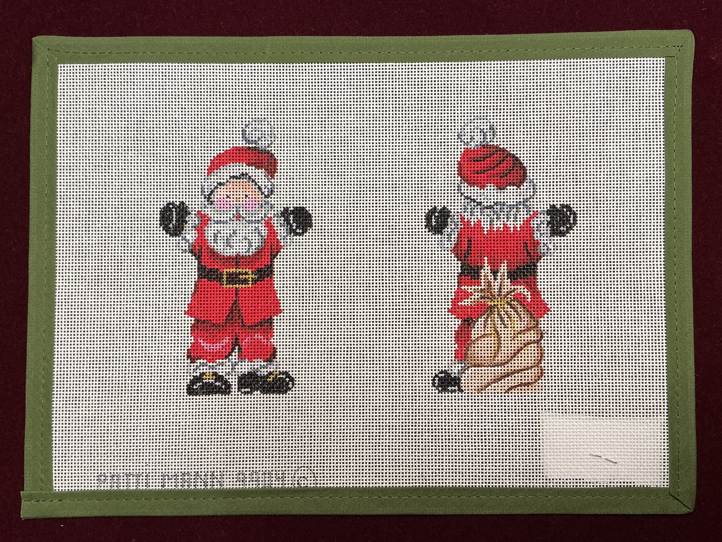 2-sided Santa-Needlepoint Canvas-Patti Mann-The Pepper Pot Barrington, IL