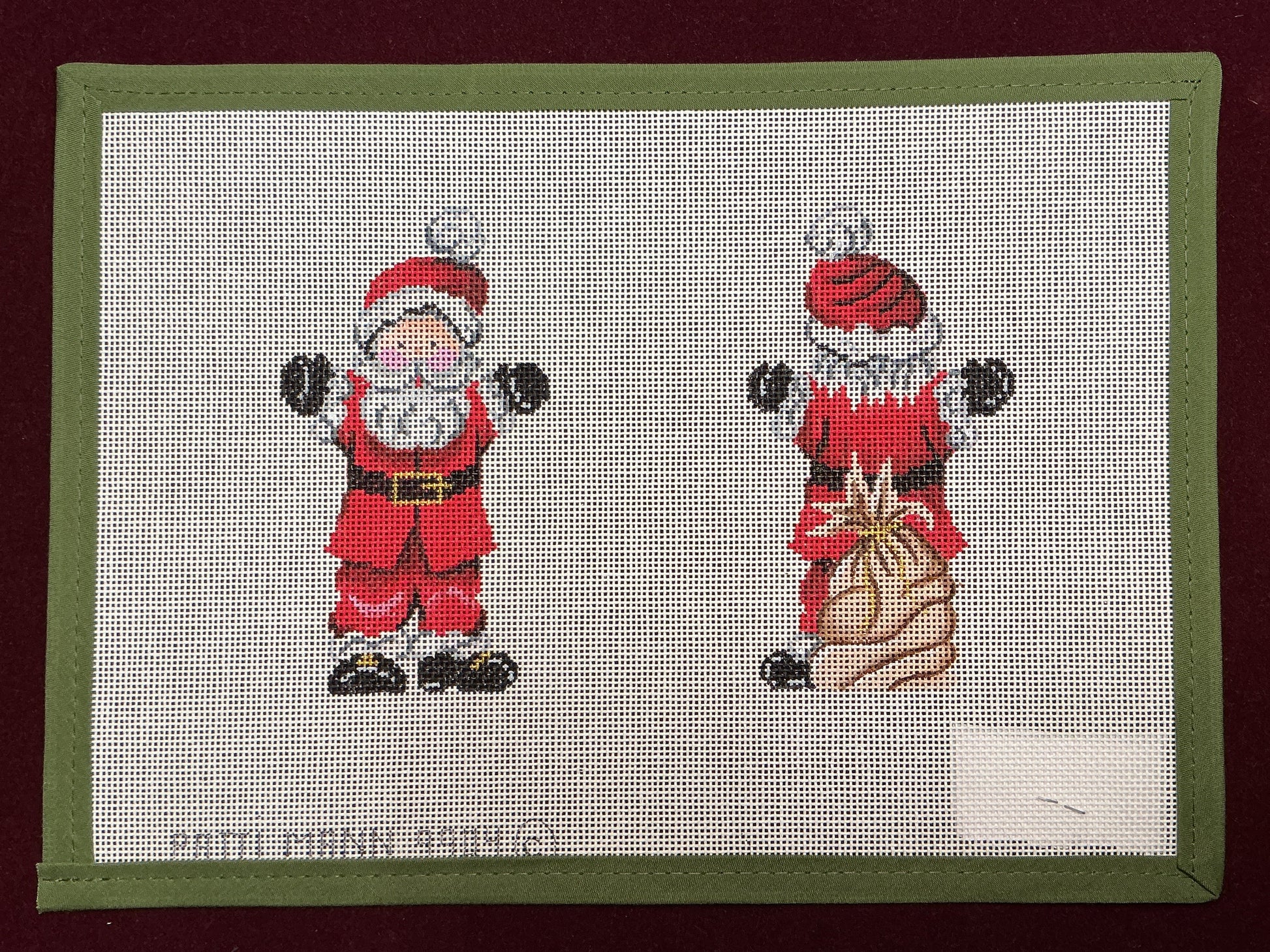 2-sided Santa-Needlepoint Canvas-Patti Mann-The Pepper Pot Barrington, IL