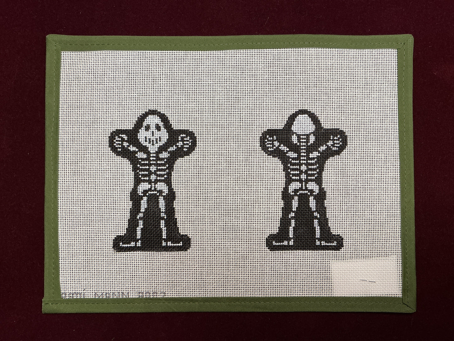 2-sided Skeleton-Needlepoint Canvas-Patti Mann-The Pepper Pot Barrington, IL