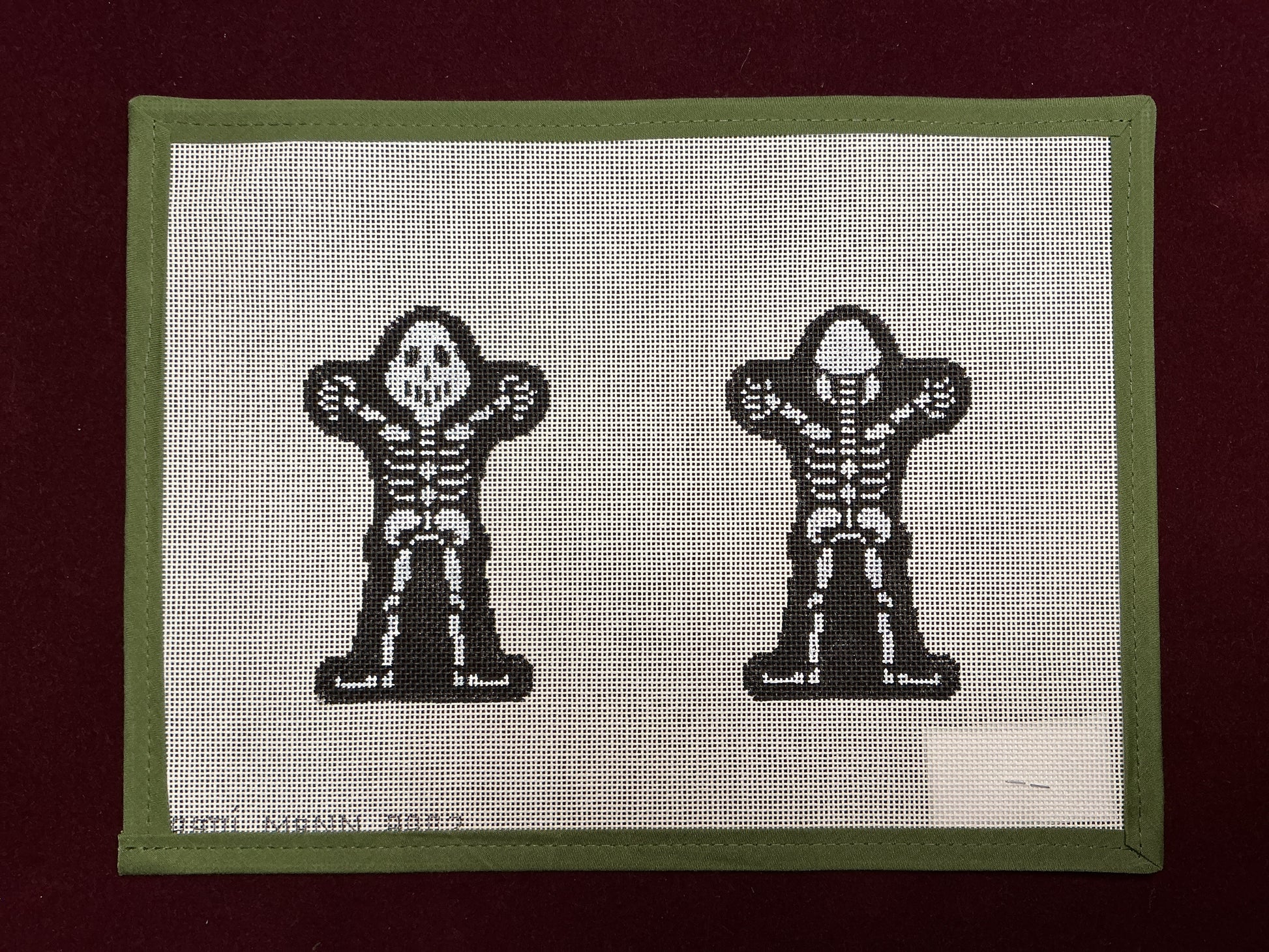 2-sided Skeleton-Needlepoint Canvas-Patti Mann-The Pepper Pot Barrington, IL