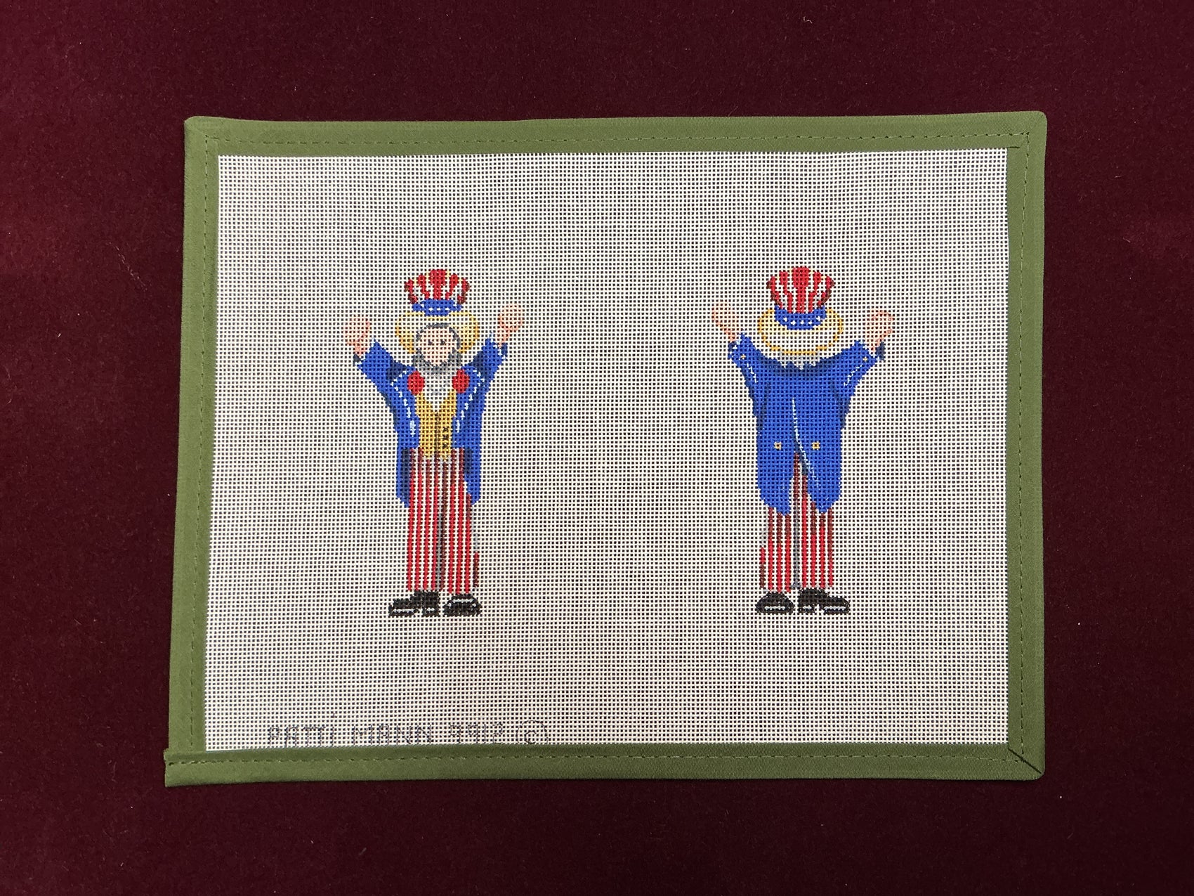 2-sided Uncle Sam-Needlepoint Canvas-Patti Mann-The Pepper Pot Barrington, IL