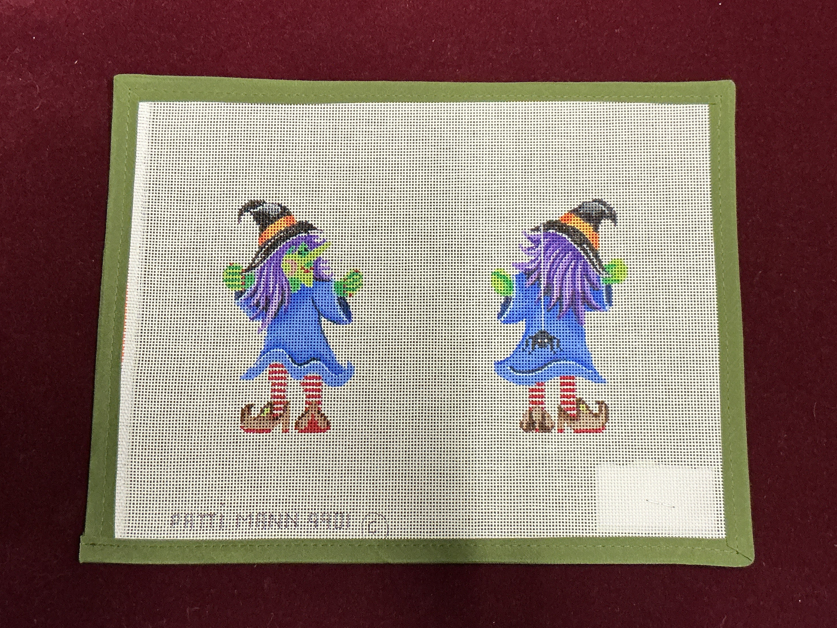2-sided Witch-Needlepoint Canvas-Patti Mann-The Pepper Pot Barrington, IL