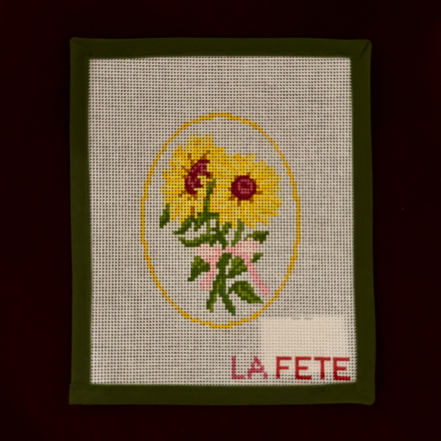3rd year Anniversary Sunflower Flower Series-Needlepoint Canvas-La Fete-The Pepper Pot Barrington, IL