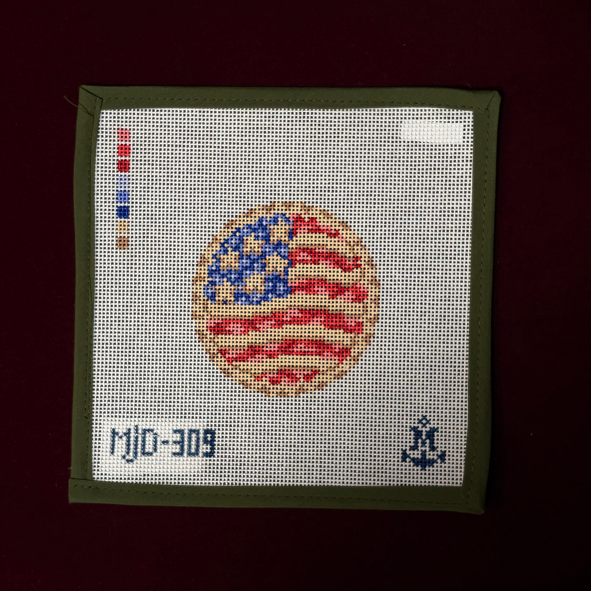 4th of July Pie-Needlepoint Canvas-Morgan Julia Designs-The Pepper Pot Barrington, IL