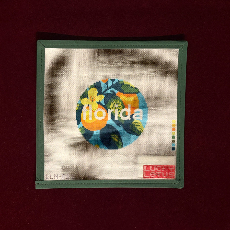 50 States Round - Florida-Canvas-Lucky Lotus-The Pepper Pot
