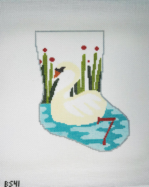 7 Swans a Swiming August Trunk Show-Needlepoint Canvas-KCN Designers-The Pepper Pot Barrington, IL