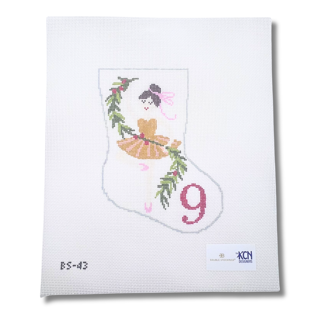 9 Ladies Dancing August Trunk Show-Needlepoint Canvas-KCN Designers-The Pepper Pot Barrington, IL