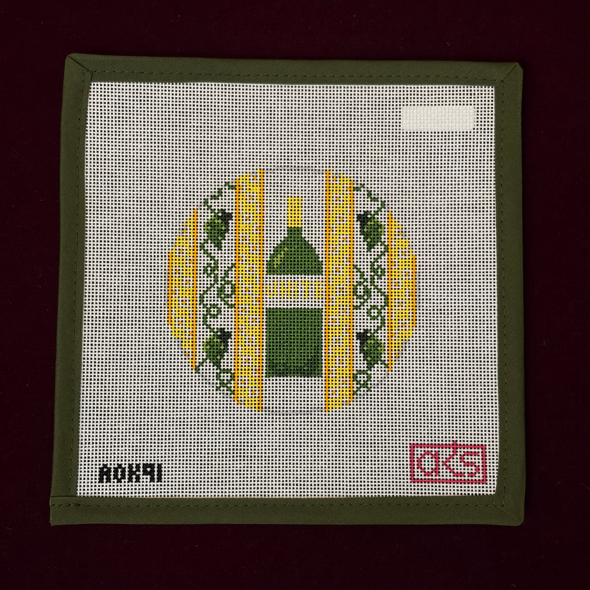 A Bottle of White Wine Coaster-Needlepoint Canvas-Ann Kaye Studio-The Pepper Pot Barrington, IL