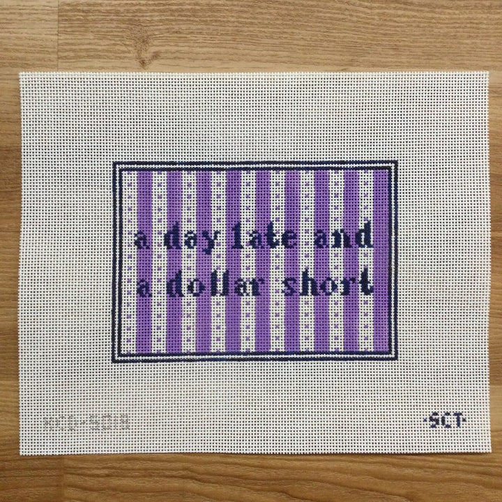 A Day Late and a Dollar Short August Trunk Show-Needlepoint Canvas-KCN Designers-The Pepper Pot Barrington, IL