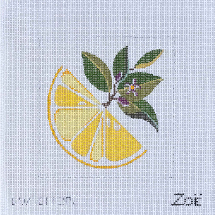 A Slice of Lemon Kit-Needlepoint Canvas-Blue Waters Needlepoint-The Pepper Pot Barrington, IL