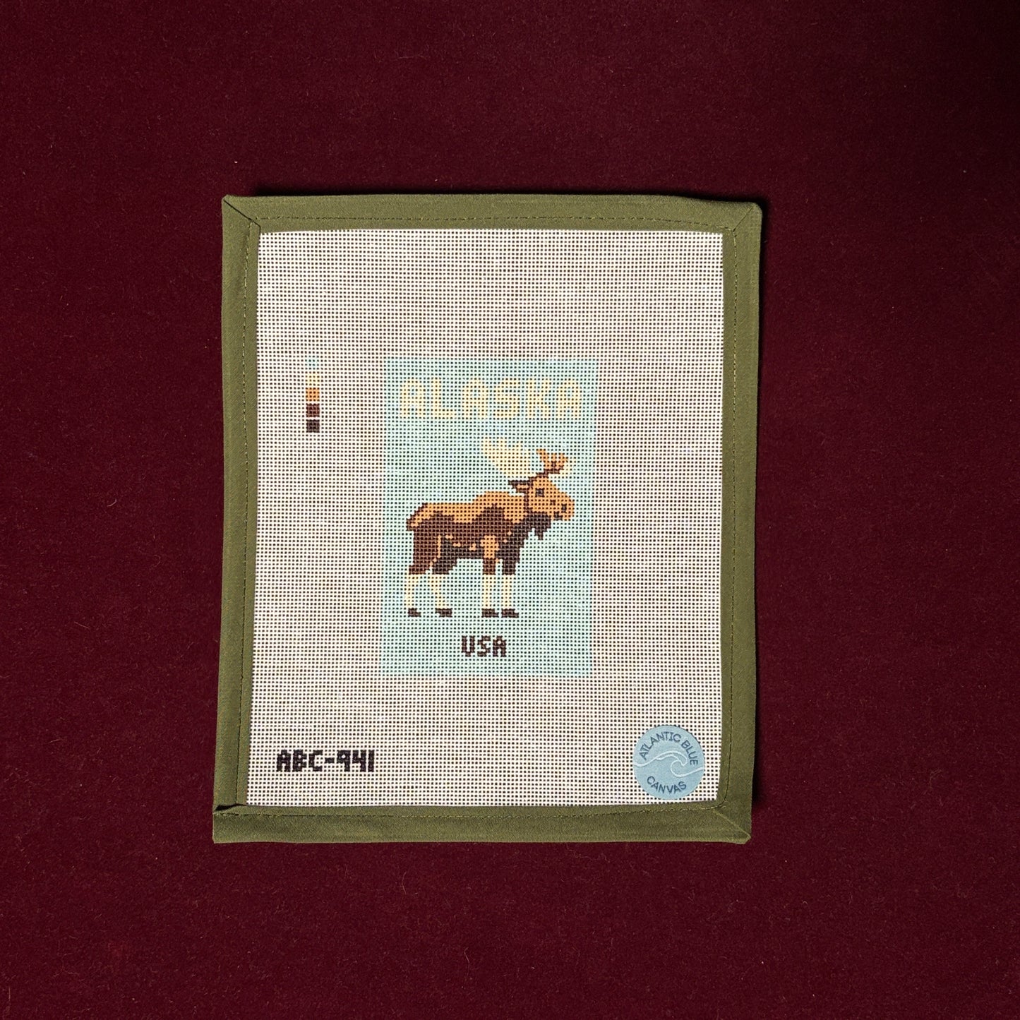 Alaska Travel Book-Needlepoint Canvas-Atlantic Blue Canvas-The Pepper Pot Barrington, IL