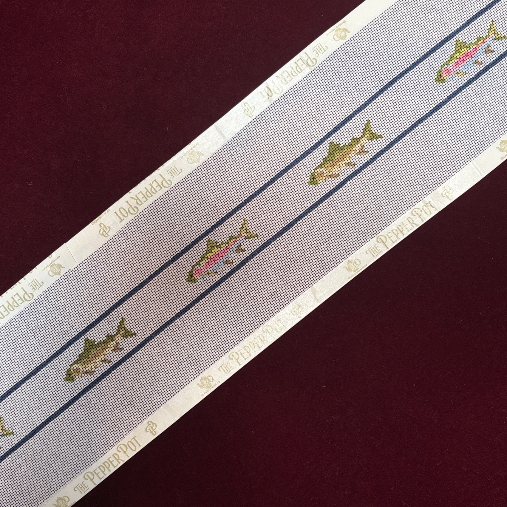 Alternating Trout Belt-Needlepoint Canvas-Bell House Designs-The Pepper Pot Barrington, IL