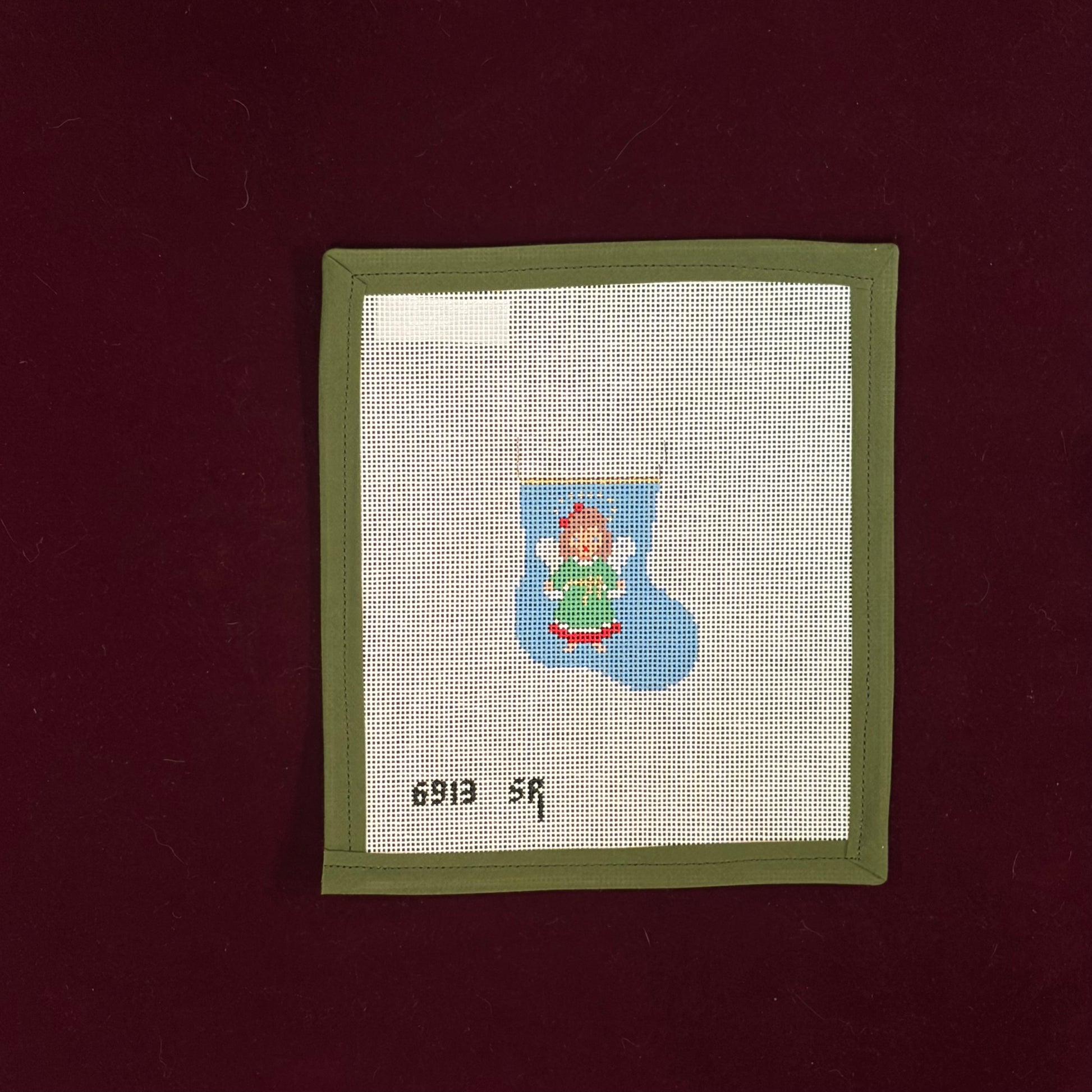 Angel Stocking Ornament-Canvas-Susan Roberts Needlepoint-The Pepper Pot