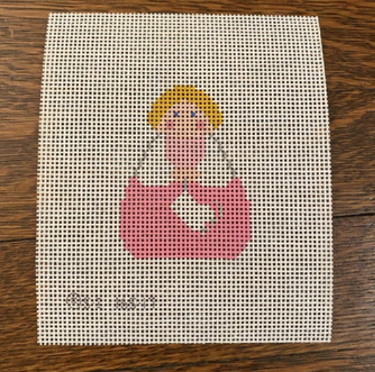 Angel with Ice Skate August Trunk Show-Needlepoint Canvas-KCN Designers-The Pepper Pot Barrington, IL