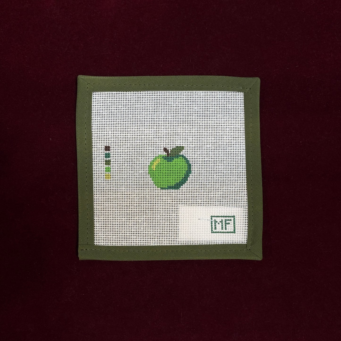 Apple Mini-Needlepoint Canvas-MF Needlepoint-The Pepper Pot Barrington, IL