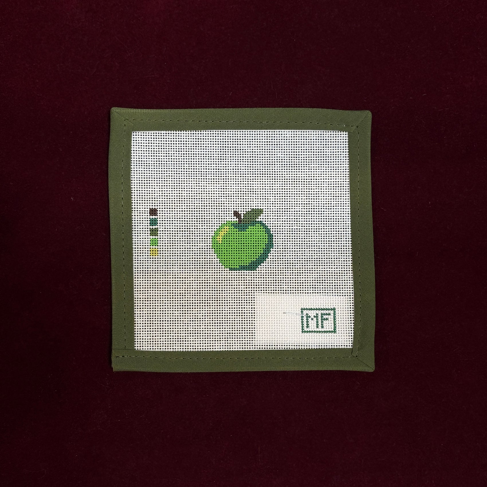 Apple Mini-Needlepoint Canvas-MF Needlepoint-The Pepper Pot Barrington, IL