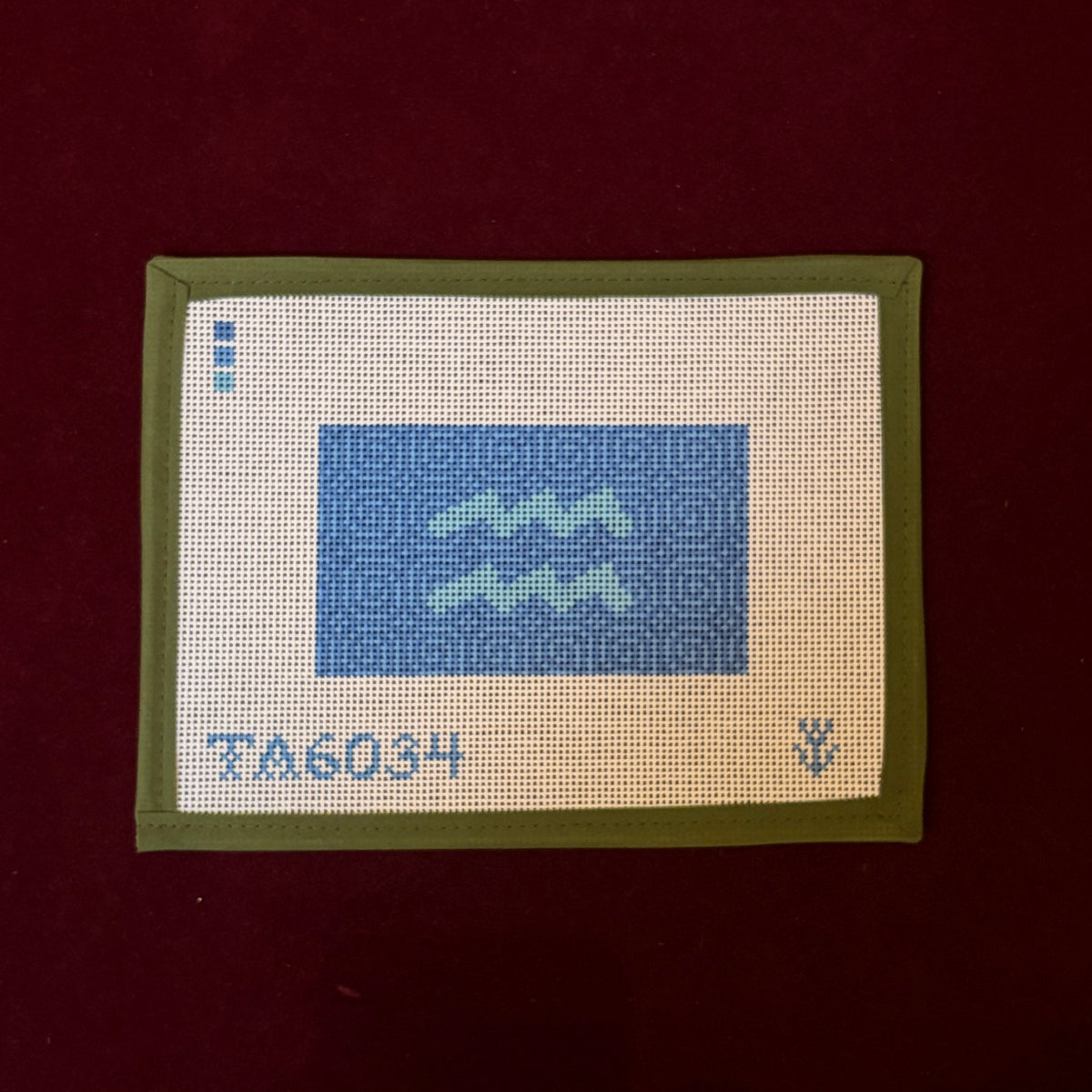 Aquarius Eyeglasses Case-Needlepoint Canvas-KCN Designers-The Pepper Pot Barrington, IL
