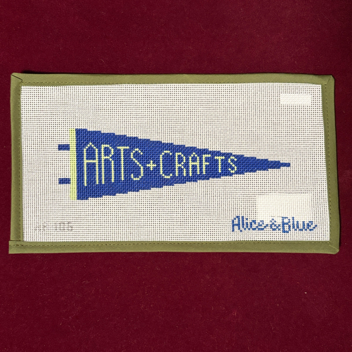 Arts + Crafts Pennant-Needlepoint Canvas-Alice & Blue-The Pepper Pot Barrington, IL