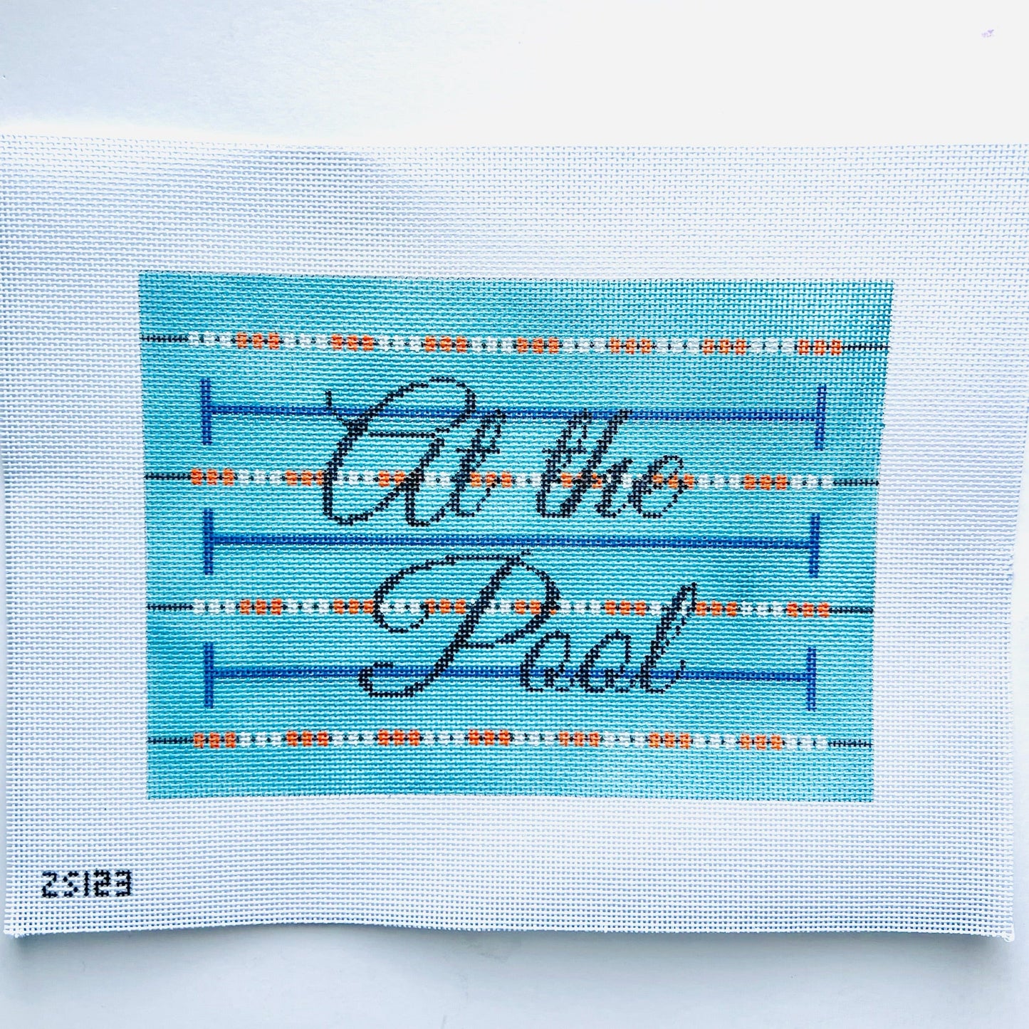 At the Pool August Trunk Show-Needlepoint Canvas-KCN Designers-The Pepper Pot Barrington, IL