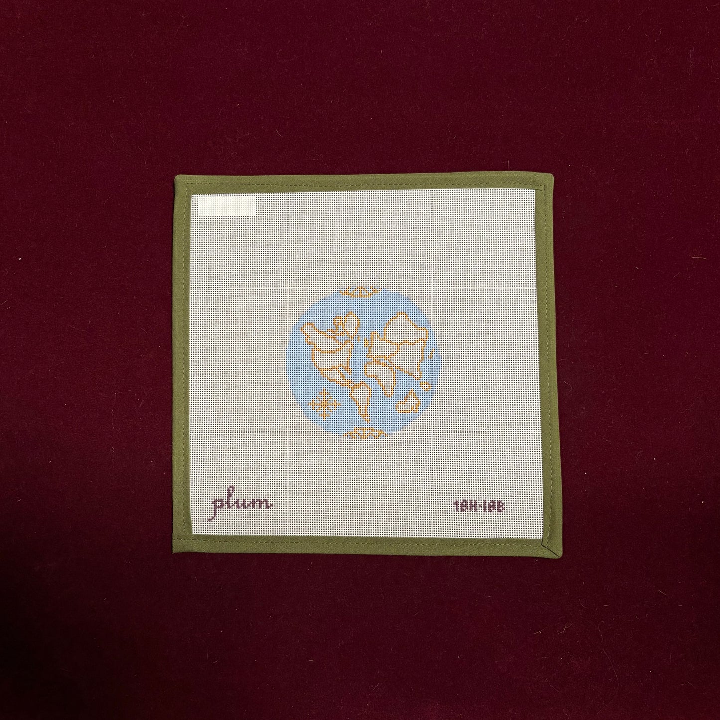 Atlas Round in Light Blue-Canvas-Plum Stitchery-The Pepper Pot