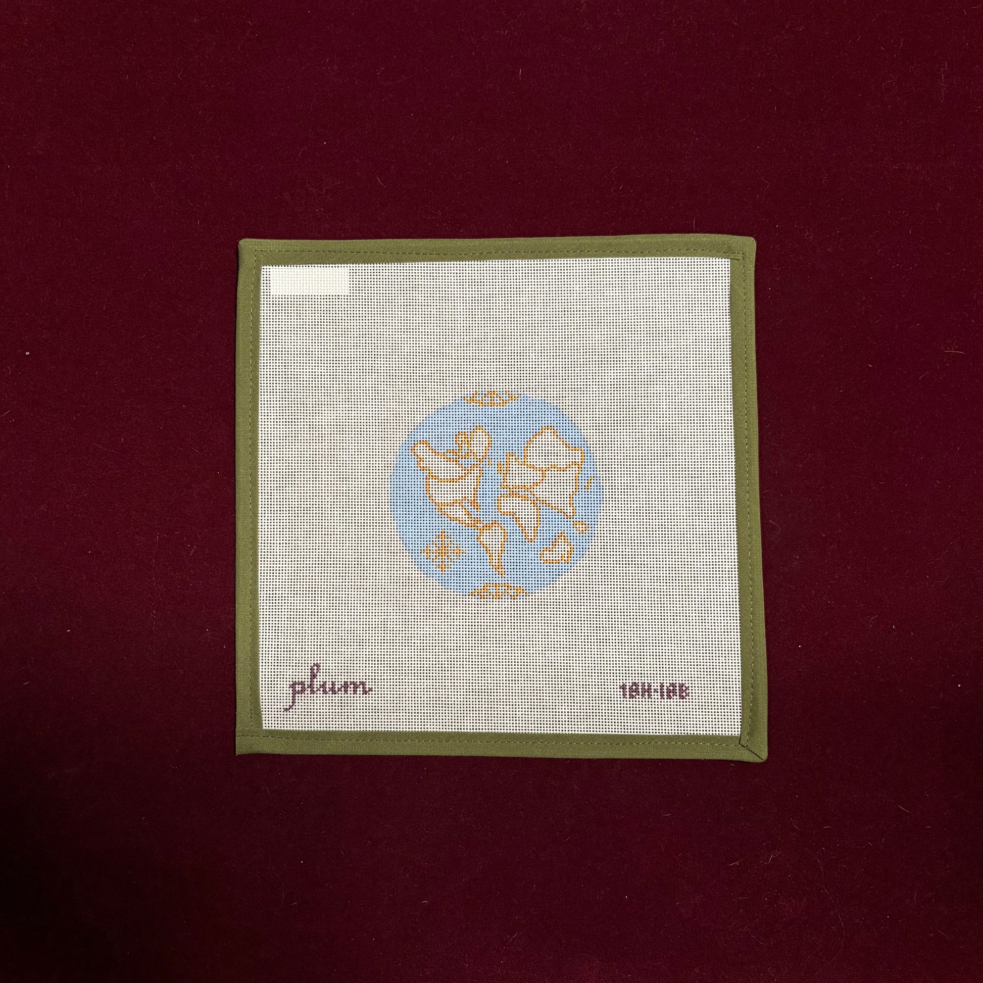 Atlas Round in Light Blue-Canvas-Plum Stitchery-The Pepper Pot