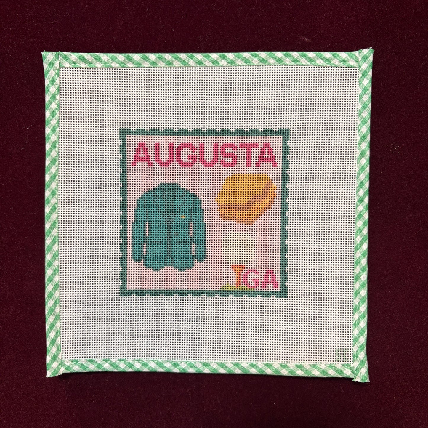 Augusta-Needlepoint Canvas-Strawberry Club-The Pepper Pot Barrington, IL