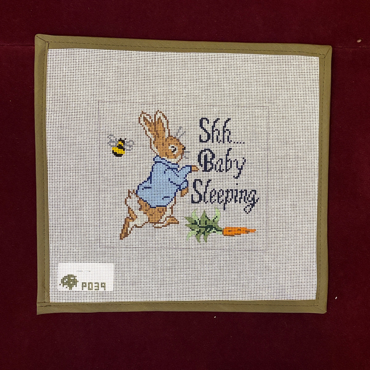 Baby Sleeping-Blue-Needlepoint Canvas-Elm Tree-The Pepper Pot Barrington, IL