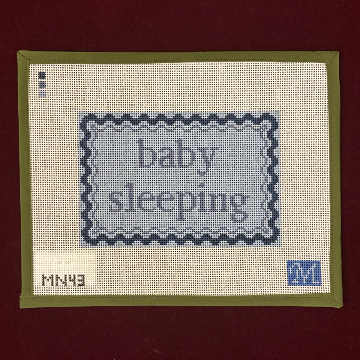 Baby Sleeping, Boy-Needlepoint Canvas-Maura Nolan Designs-The Pepper Pot Barrington, IL