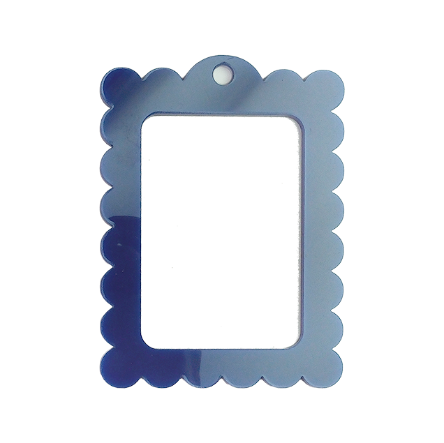 Bag Tag: Large Scallop Rectangle: Navy