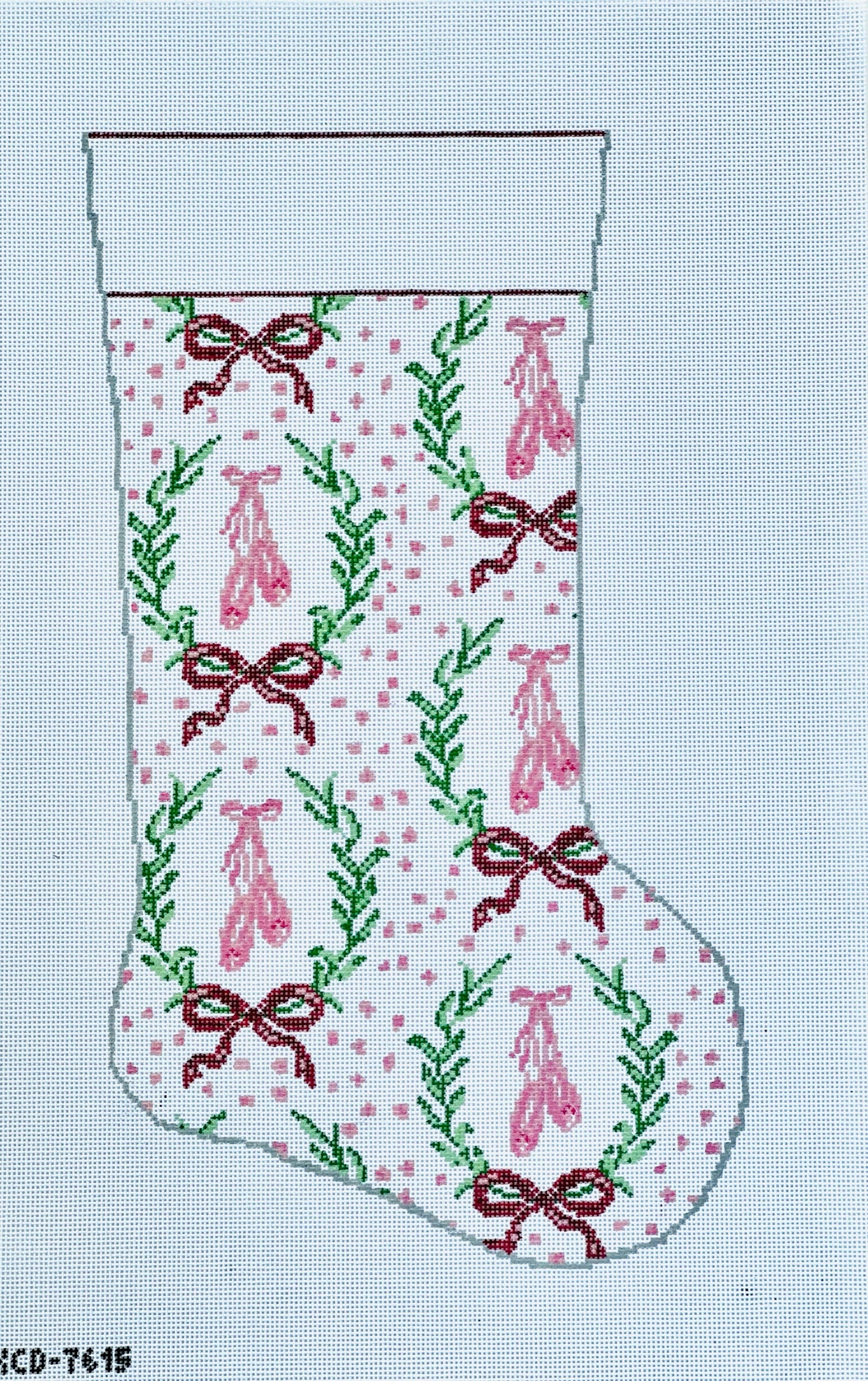 Ballet Stocking August Trunk Show-Needlepoint Canvas-KCN Designers-The Pepper Pot Barrington, IL