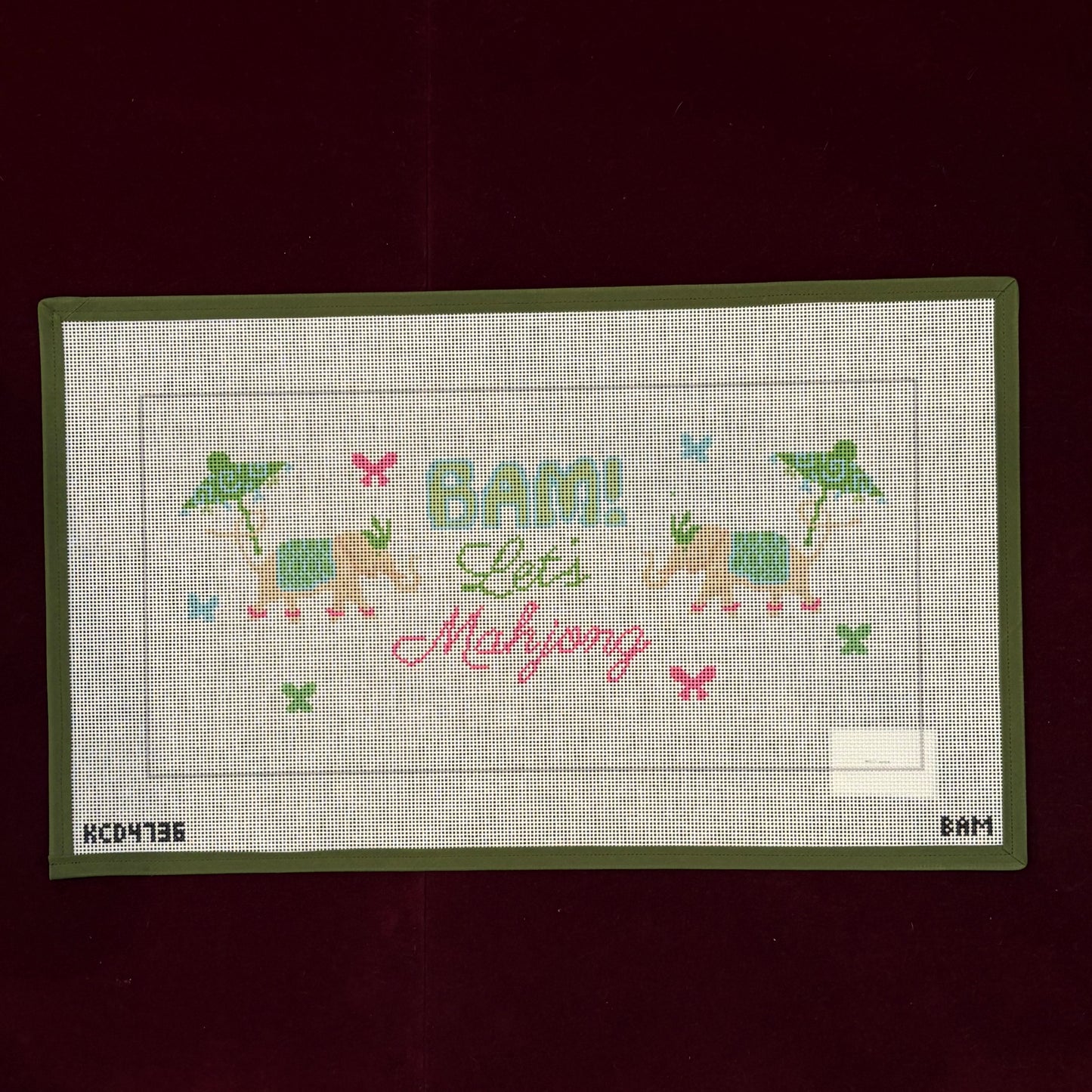 Bam Let's Mahjong Lumbar-Canvas-KCN Designers-The Pepper Pot