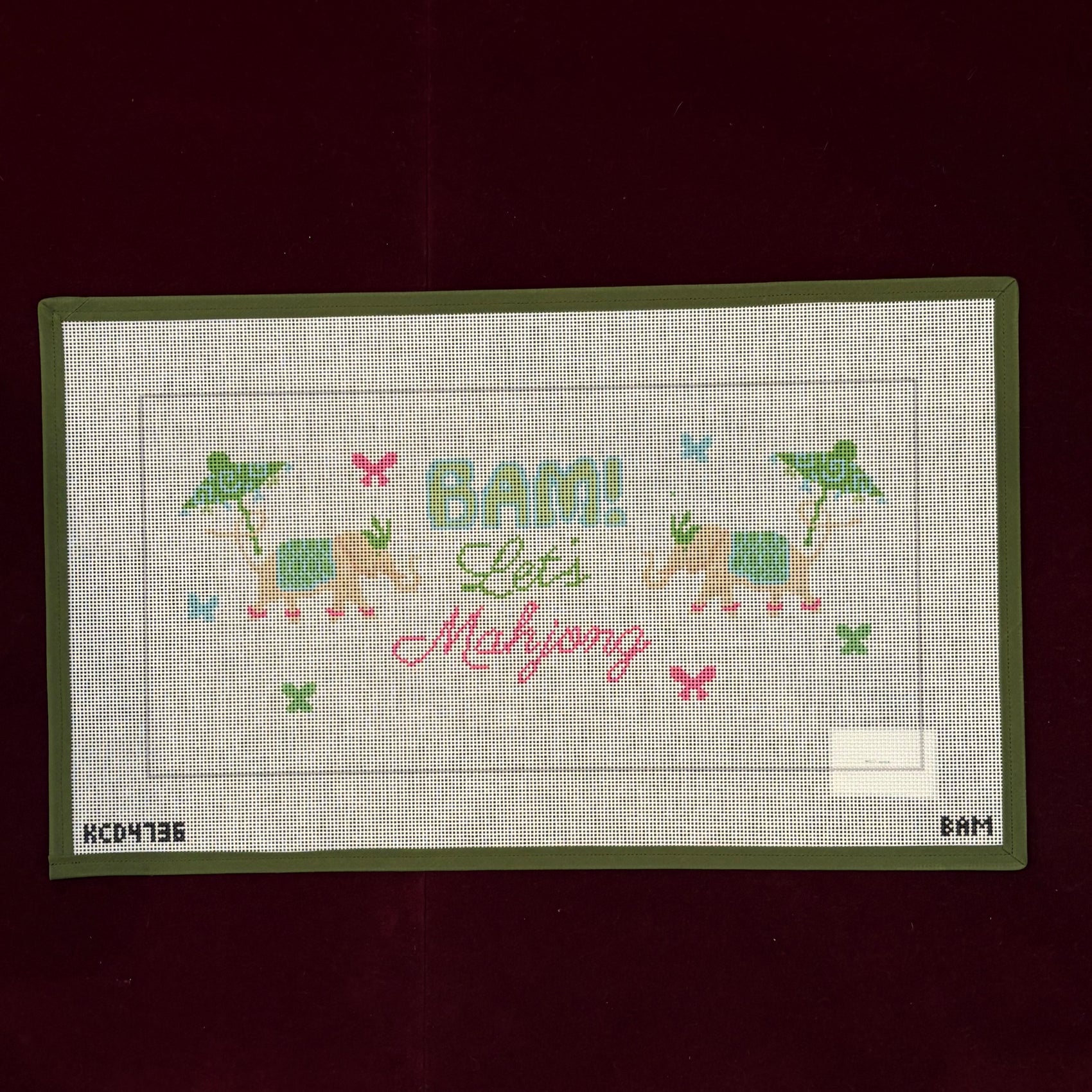 Bam Let's Mahjong Lumbar-Canvas-KCN Designers-The Pepper Pot