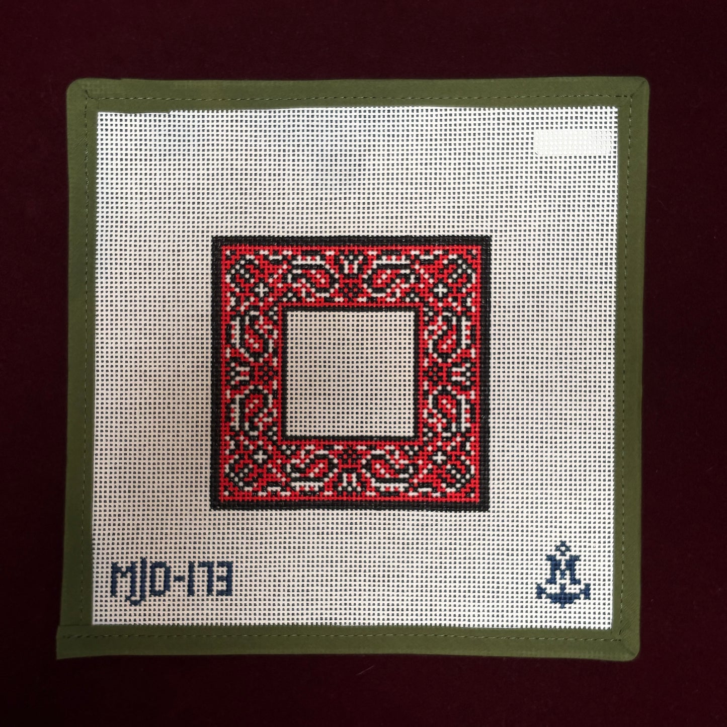 Bandana Print Coaster-Needlepoint Canvas-Morgan Julia Designs-The Pepper Pot Barrington, IL